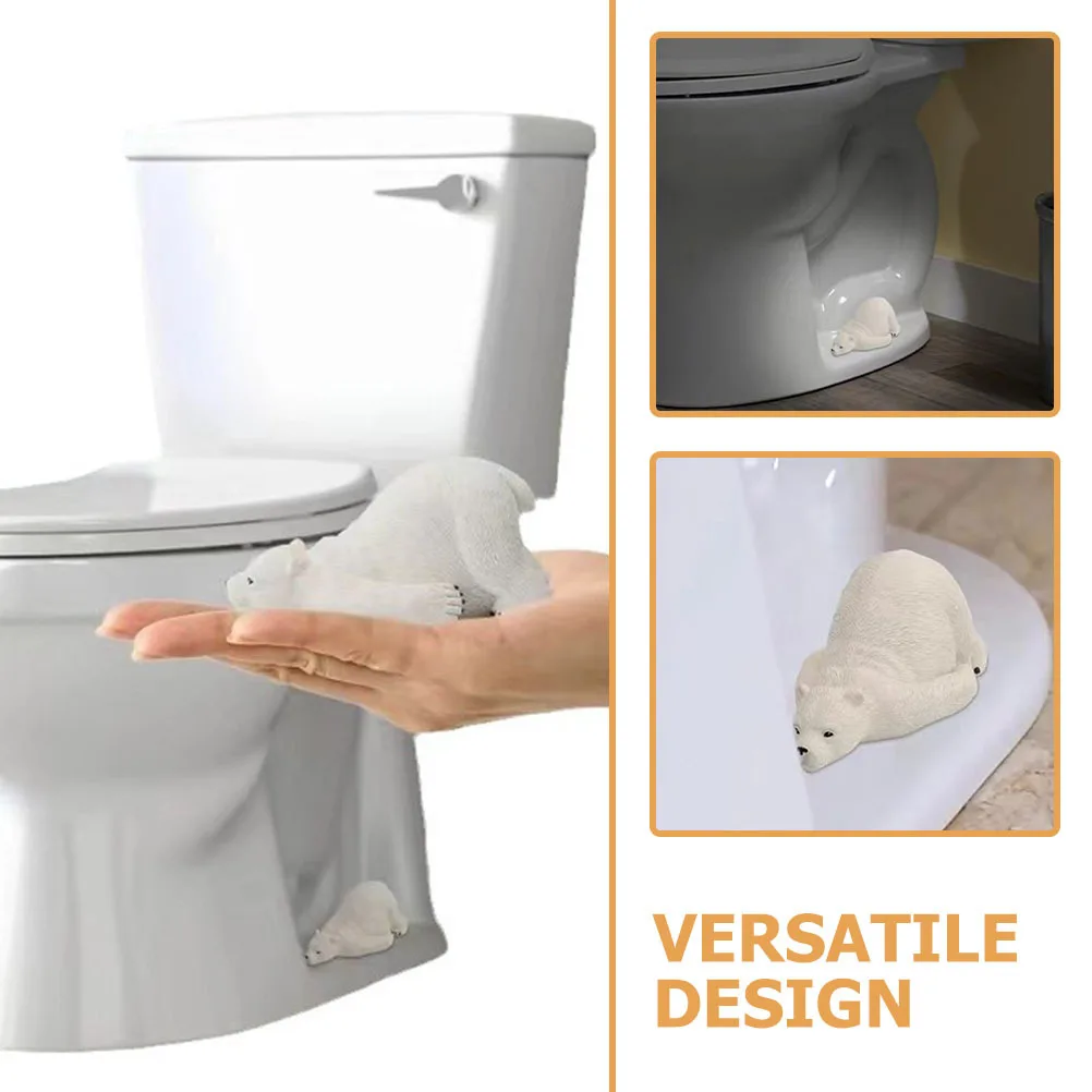 

2Pcs Toilet Bolt Caps Polar Bears Shaped Universal Durable Texture Easy Install Bathroom Parts Conceal Ugly Bolts Update Look