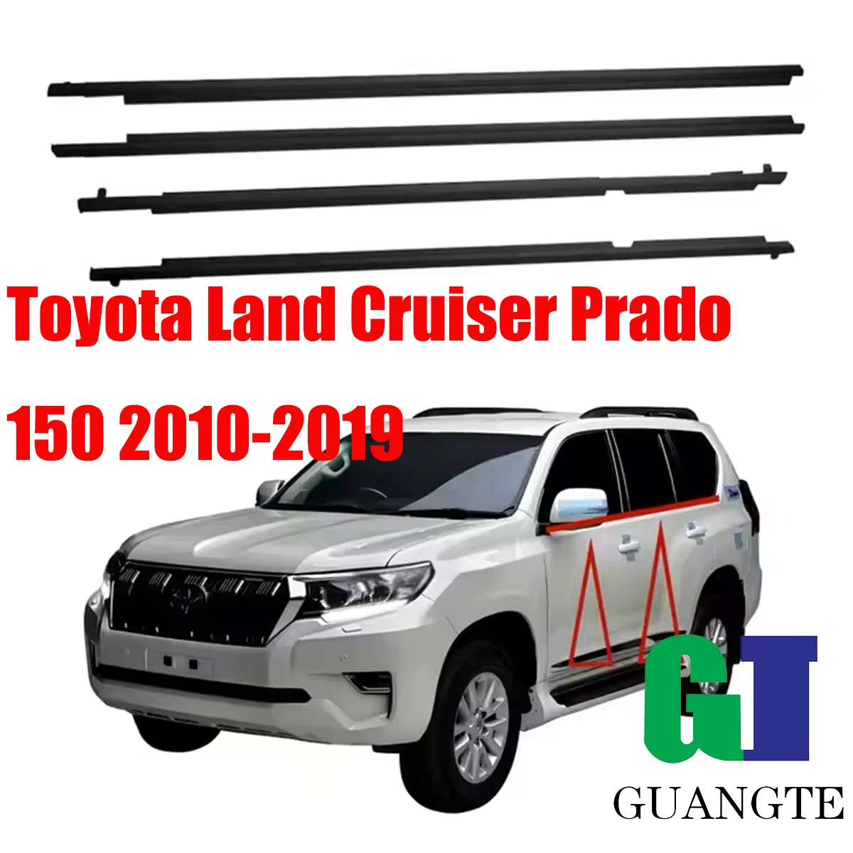 

Car rubber Weatherstrip Glass Window Molding Trim Seal Belt Compatible with Toyota Land Cruiser Prado 150 2010-2019 75711-60071