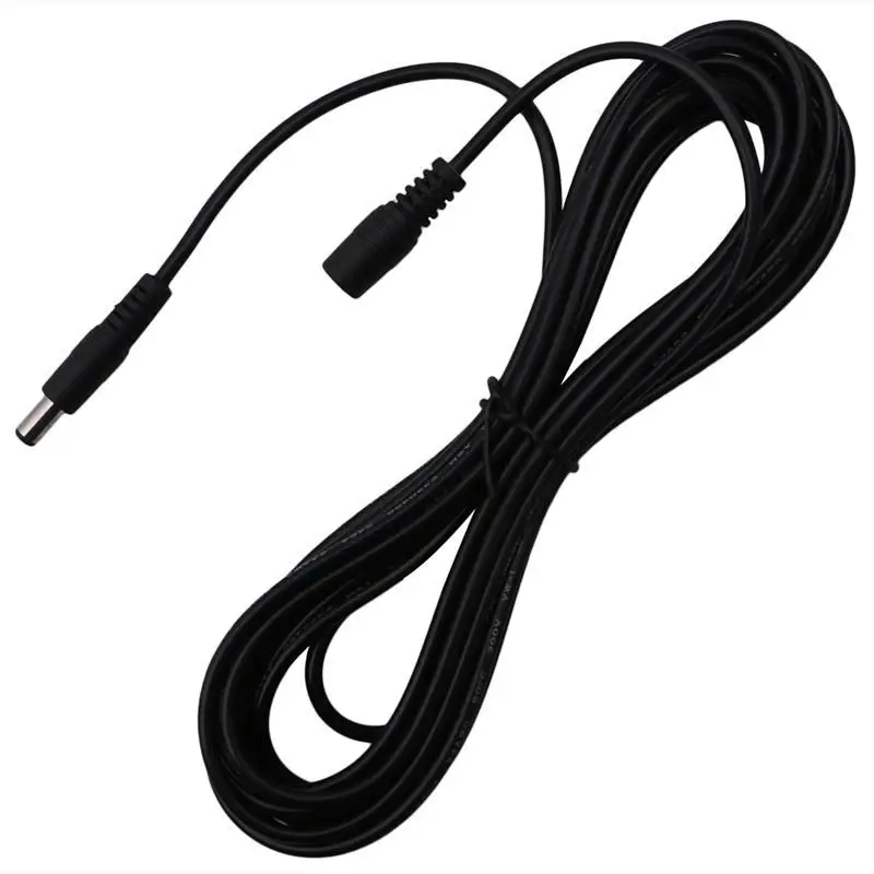 

652F Extension Cable 5M 2.1mm x 5.5mm Female to Male Plug for 12V Power Adapter Cord Home CCTV Camera LED Strip