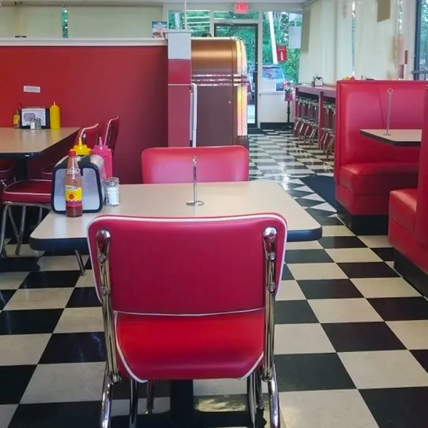 American fast food retro restaurant Retro Diner dining chair, red fast food chair