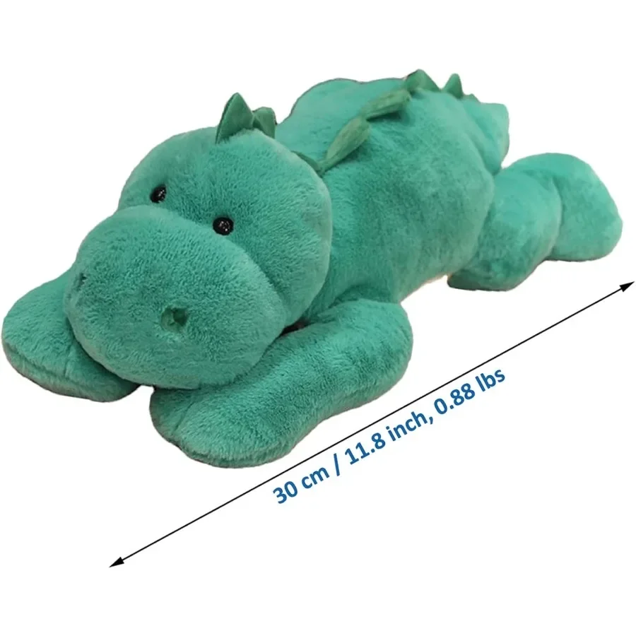 Giocattolo di peluche di dinosauro ponderato Cuscino di peluche da 11,8 pollici Regalo per ragazze dei ragazzi Materiale in morbido pile Calmante Colore blu S