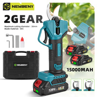 NEWBENY 30mm Electric Pruner Shear 2 Gears Cordless Fruit Tree Garden Bonsai Beautify Pruning Tool For Makita 18V Battery Pin