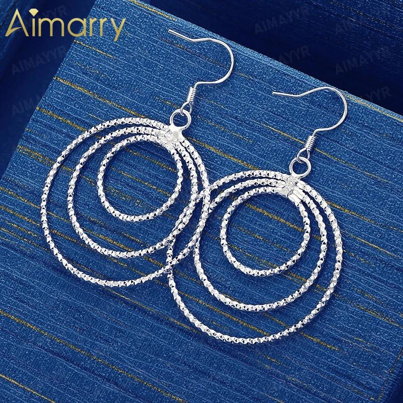 925 Sterling Silver Three-dimensional Multi-layer Circular Earrings for Women's Banquets High-quality and Fashion Jewelry