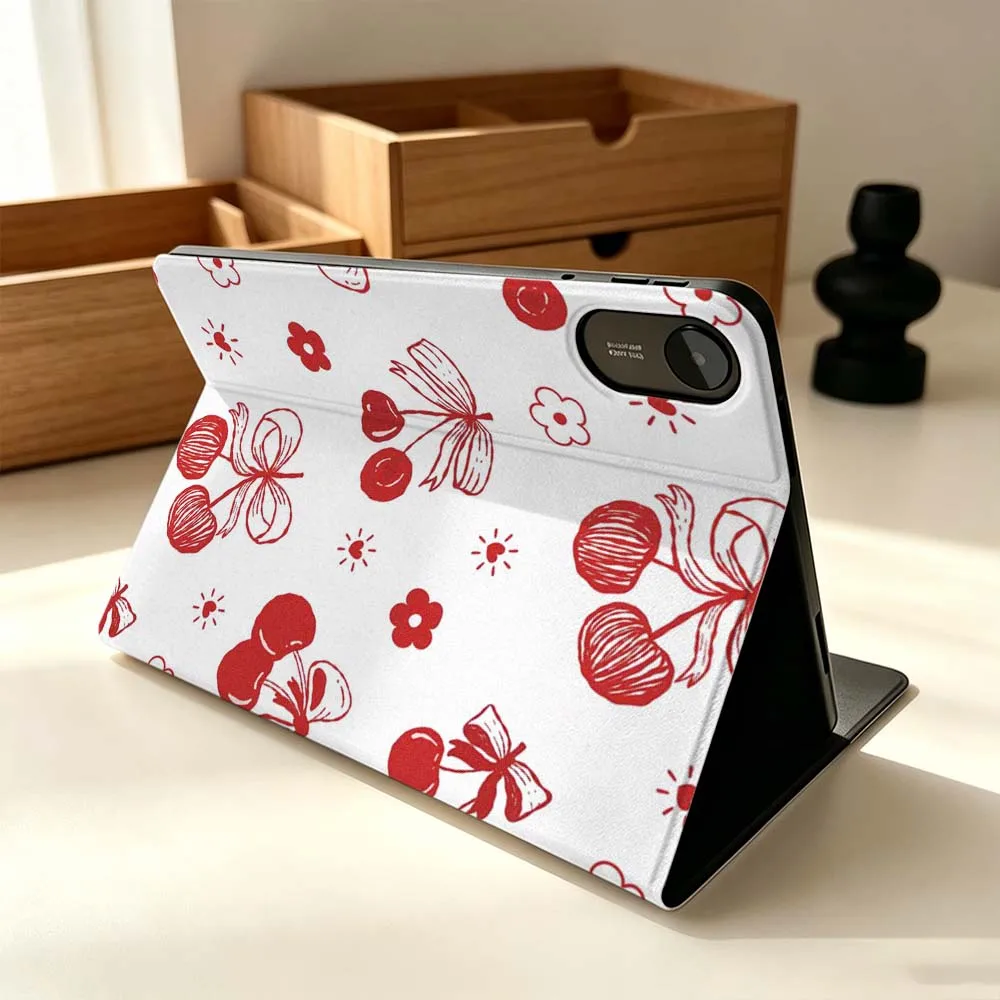 Art Cherry Cartoon Beautiful For Xiaomi Mi Pad Mini 4 5 6 7 SE Pro Plus Redmi Pad 2 SE 2025 8.8 11 Foldable Tablet Case Gift