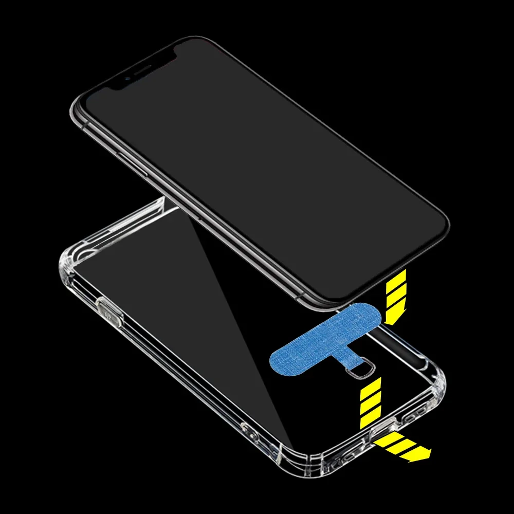 Cell Phone Lanyard Straps Patch Gasket for Mobile Phone Sling Tether Cloth Card Replacement Metal Ring Clip Snap Hang Cord Tabs