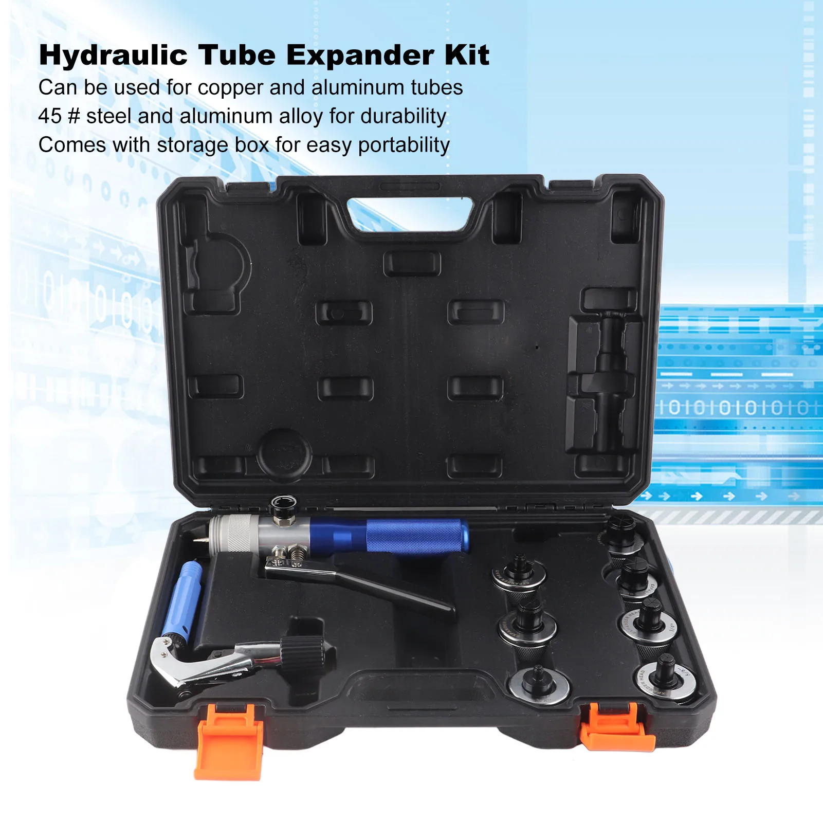 

Aluminum Tube Expander Hydraulic Tube Expander Multiple Sizes Copper Aluminum Pipe Stretcher 1/2in to 1‑1/8in CT‑300A