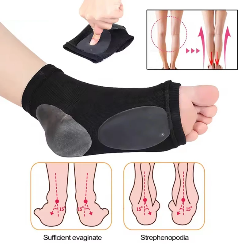 1 زوج قوس دعم كم خففت لينة مطاطا جل الوسادة النسيج قوس جورب ل شقة القدم لتخفيف الآلام التهاب اللفافة الأخمصية كعب توتنهام