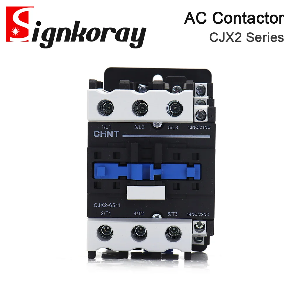 SignkoRay AC Contactor 18A 3P+ 1NO/1NC Rail installation CJX2 Series For Laser Machine