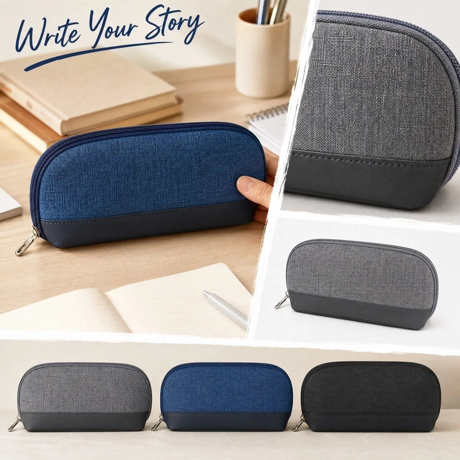 Multi-Color Pencil Case Large Capacity Stationery Organizer Writing Accessories Student Supplies Storage Pouch Multifunctional