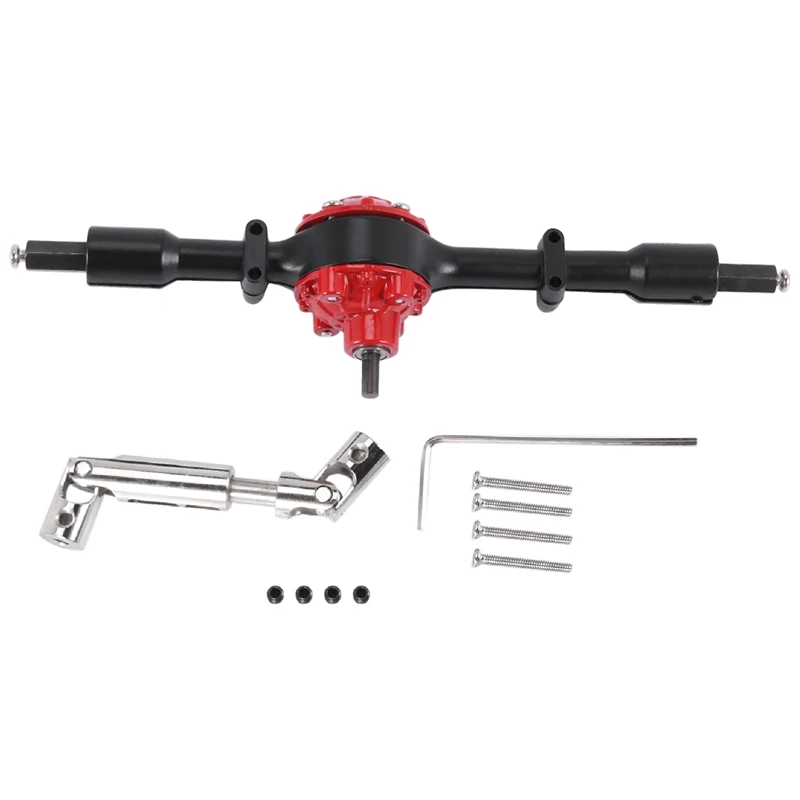 1 Set Metal Rear Bridge Axle with Steel Gear for D12 B14 B24 B16 B36 C14 C24 C34 C44 RC Car Upgrade Parts,Black-SPMI