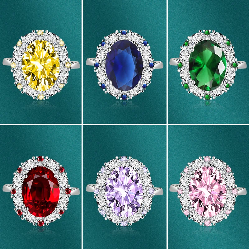 Fashion Luxury Women's Ring, Colored Gem Purple Zircon Jewelry