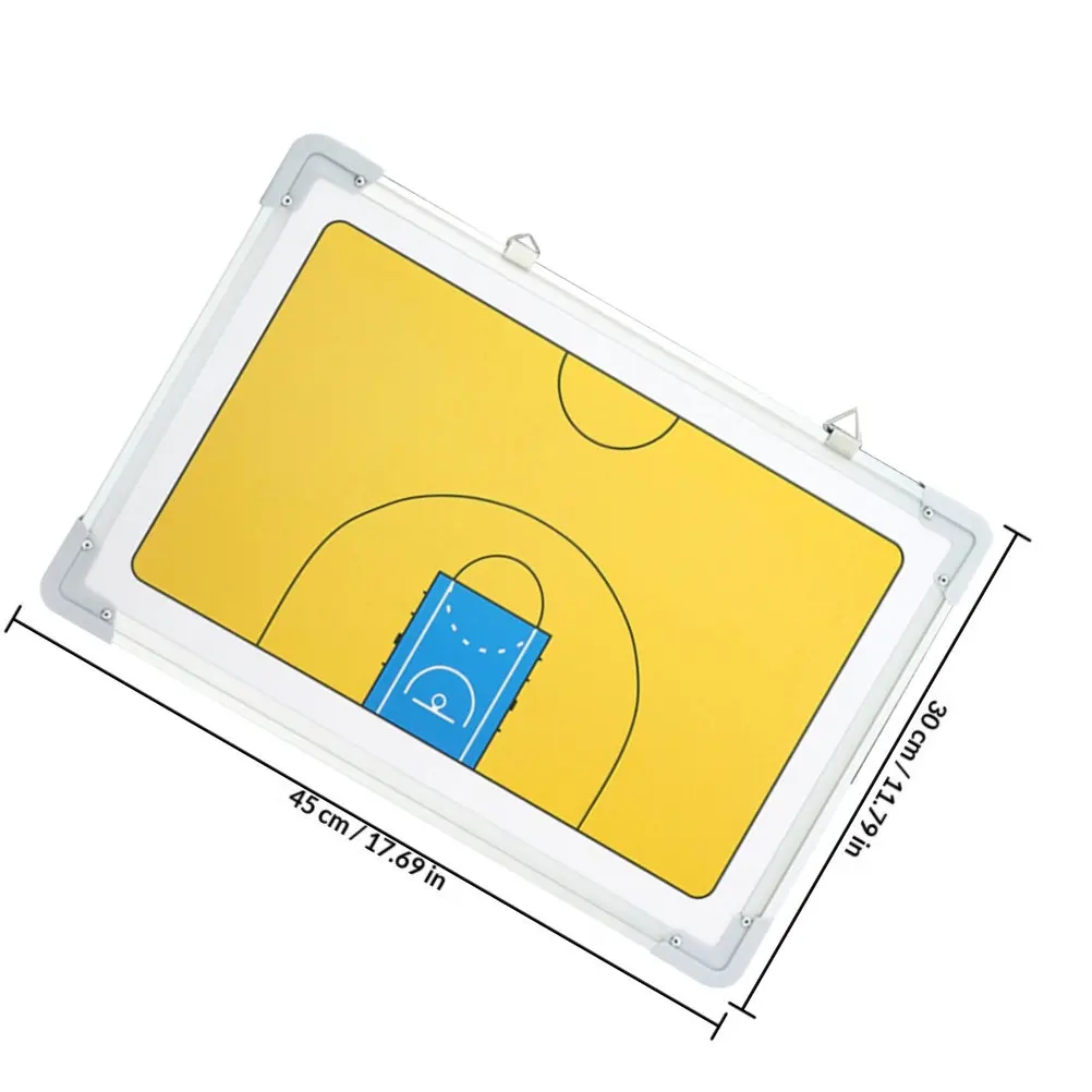 1Set Aluminum Alloy Basketball Coaching Board Magnetic Practice Training Board Hanging Triangle Ring Design Portable Includes