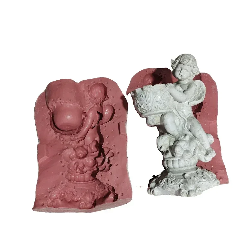 

Garden ornament mold, cement sculpture mold, customized concrete mold, angel statue, fiberglass