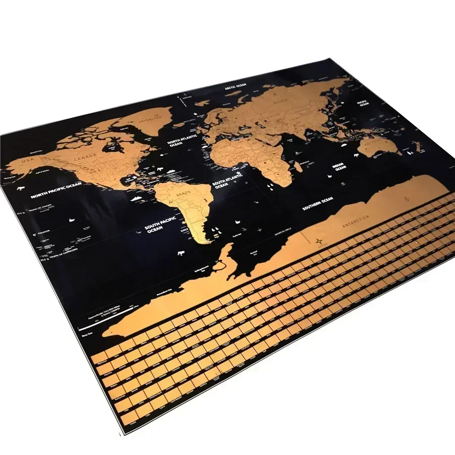 Deluxe Global Scratch Maps, PERFECT GIFT for any Travel, Personalized Scratch Off Foil Layer Coating Maps Drop shipping