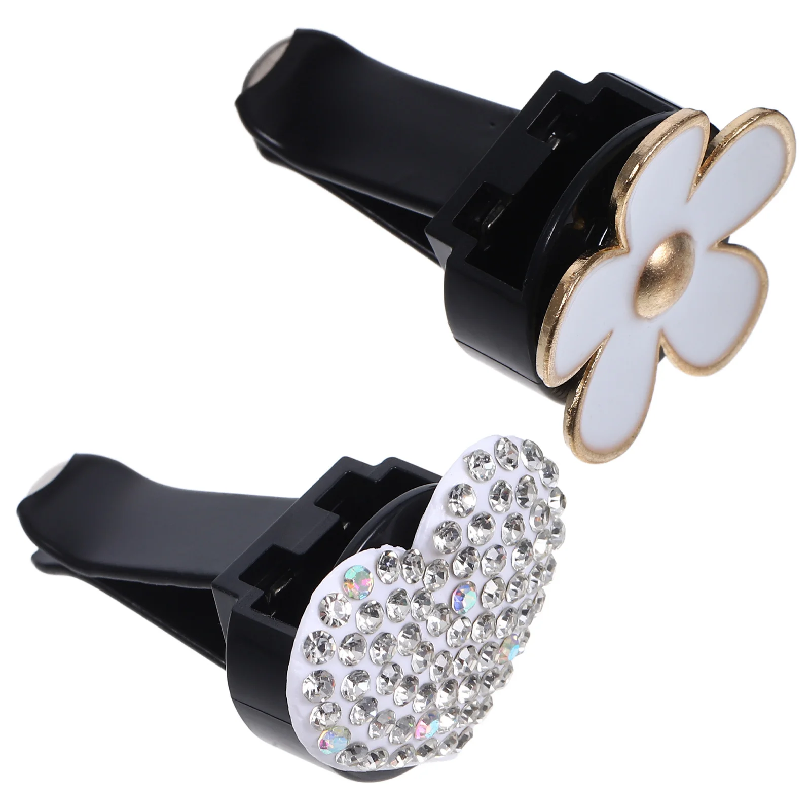 

2Pcs Heart Car Decor Accessory Clip Zinc Alloy Rhinestone Air Vent Aroma Ornament for All Vehicle Models Dashboard Interior