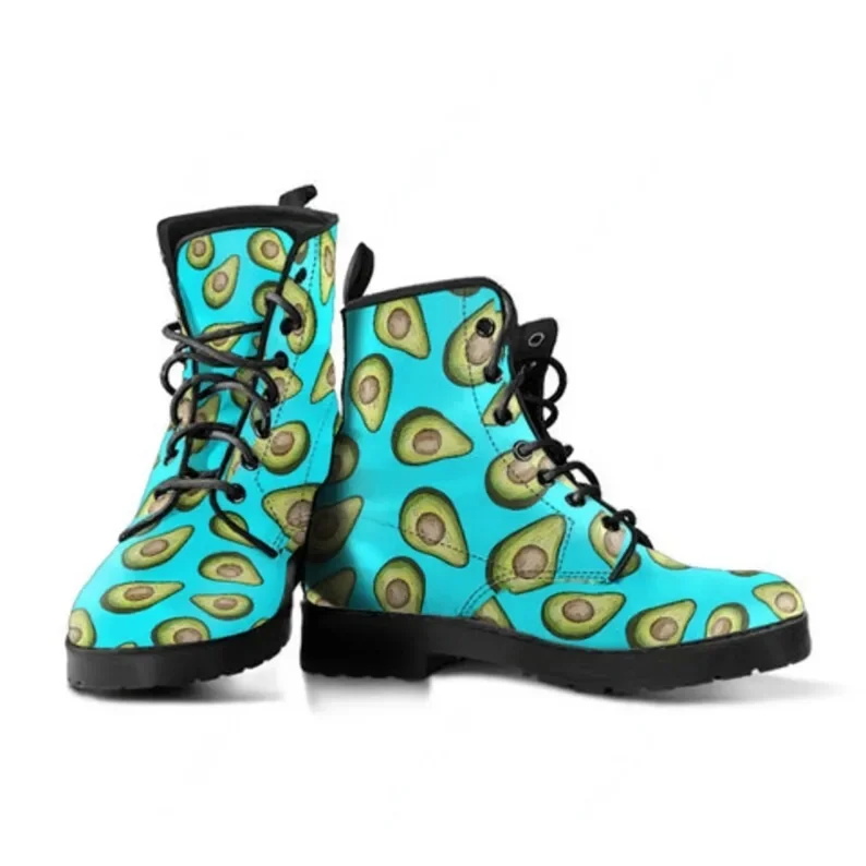 

Avocado Leather Boots, Handcrafted Custom Print, Men's Women's Winter Boots