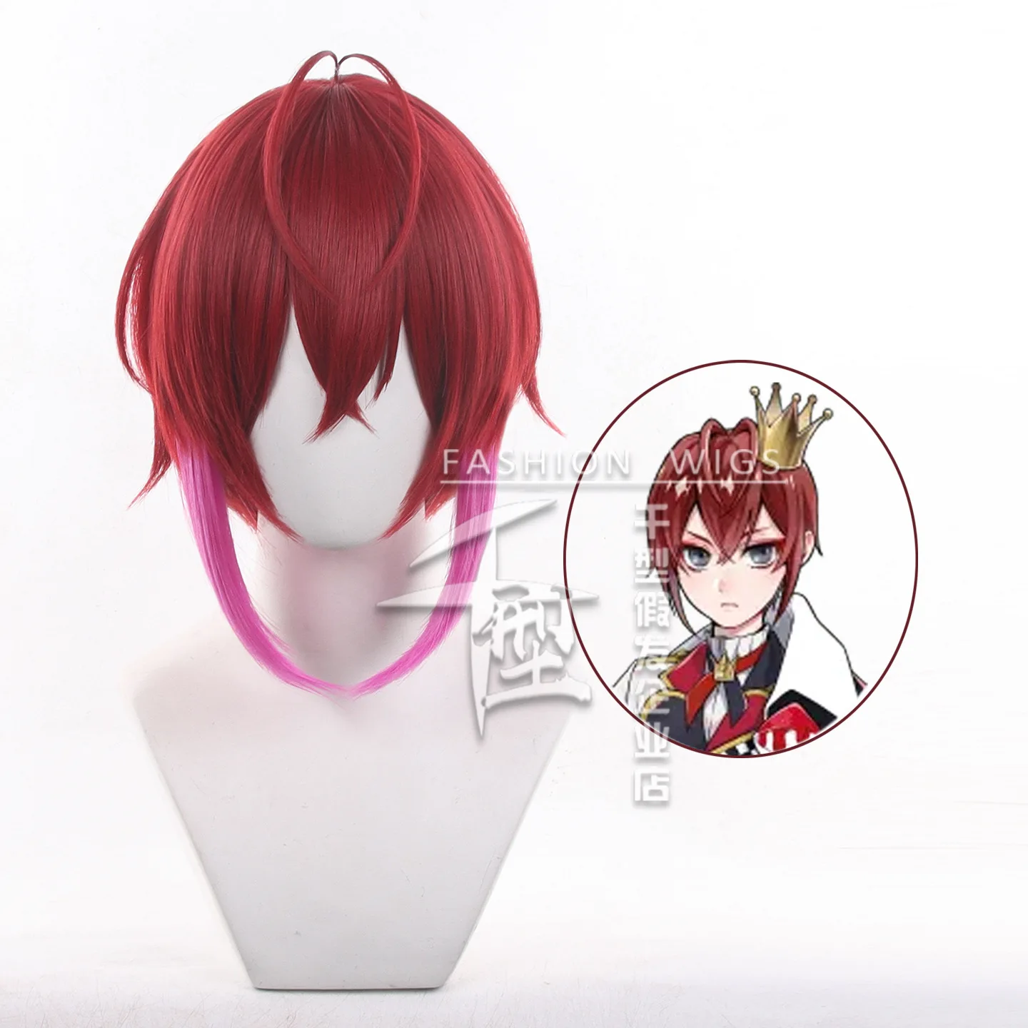 

Riddle Rosehearts Cosplay Wig Short Red Unisex Anime Wigs Heat Resistant Synthetic Hair Halloween Party Wig + Free Wig Cap
