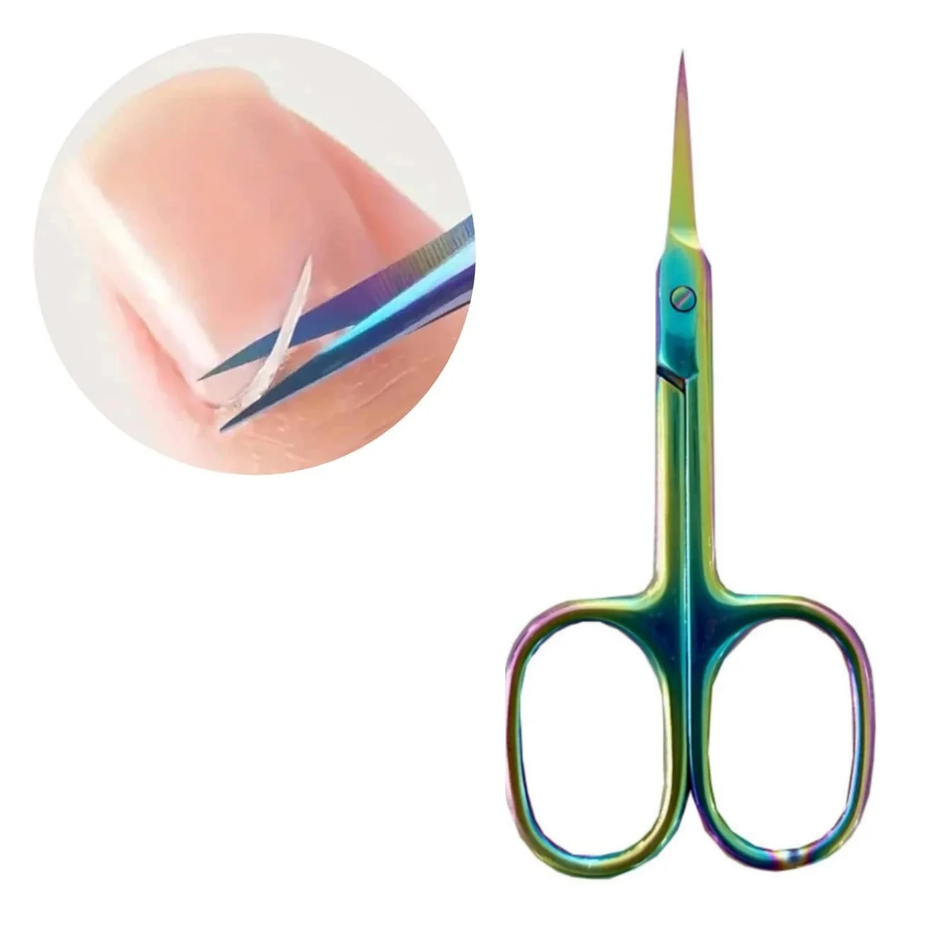 Ultra-Fine Manicure Scissors Curve Blade Precise Pointed Tip Cuticle Trimmer Russian Style Beauty Scissors for Eyebrows Nails image 2