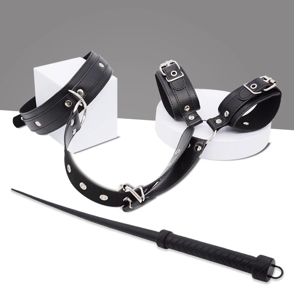 Exotic Bondage Equipment High Quality Handcuff Collar Slave Tying Bdsm Sex Toys For Couples Fetish Silica Gel Femdom Soft Whip