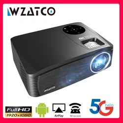 WZATCO C6A Full HD LED Projector Beamer Android OS WIFI 5G Video Proyector 300