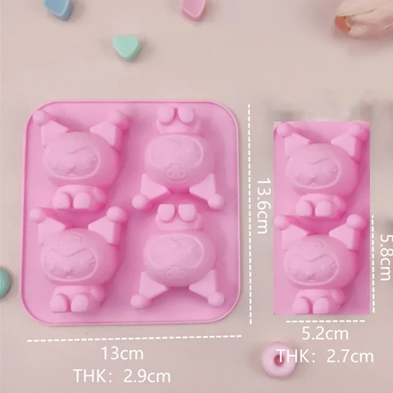 Kawaii Sanrio Hello Kitty DIY Cookie Chocolate Baking Tool Cartoon My Melody Kuromi Ice Cube Mold Kitchen Supplies Accessories