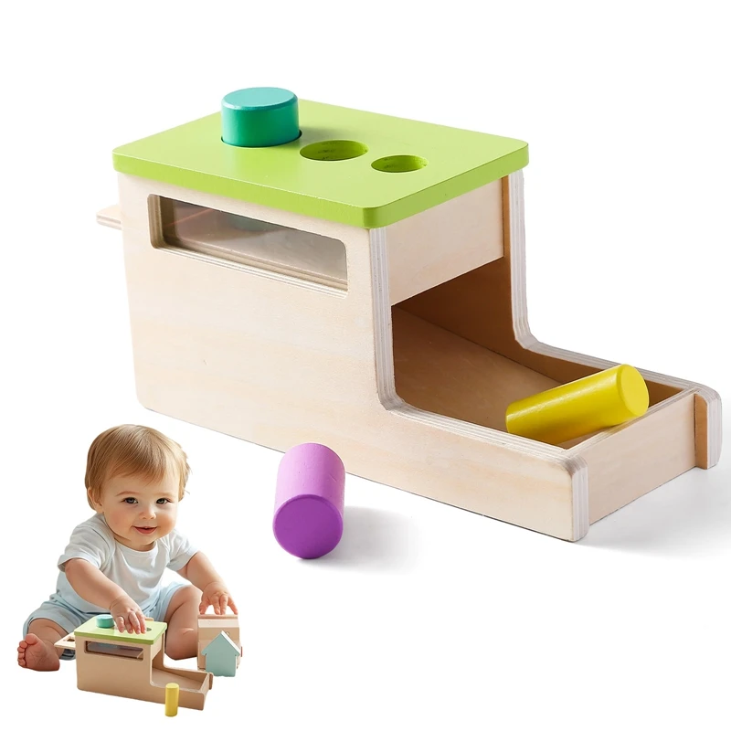 Juguete Montessori para bebés, caja de Macaron de madera, juego de rompecabezas para bebés, juguete deportivo fino para dedos, Color y forma sensorial de juguete, regalo para bebés