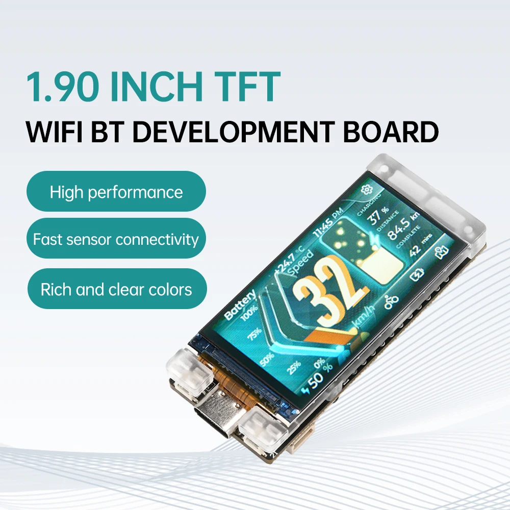 1.9-Inch TFT Color Screen ESP32-S3-R8 Lorawan Protocol BT WiFi Development Board HT-VMT190 Development Board Module