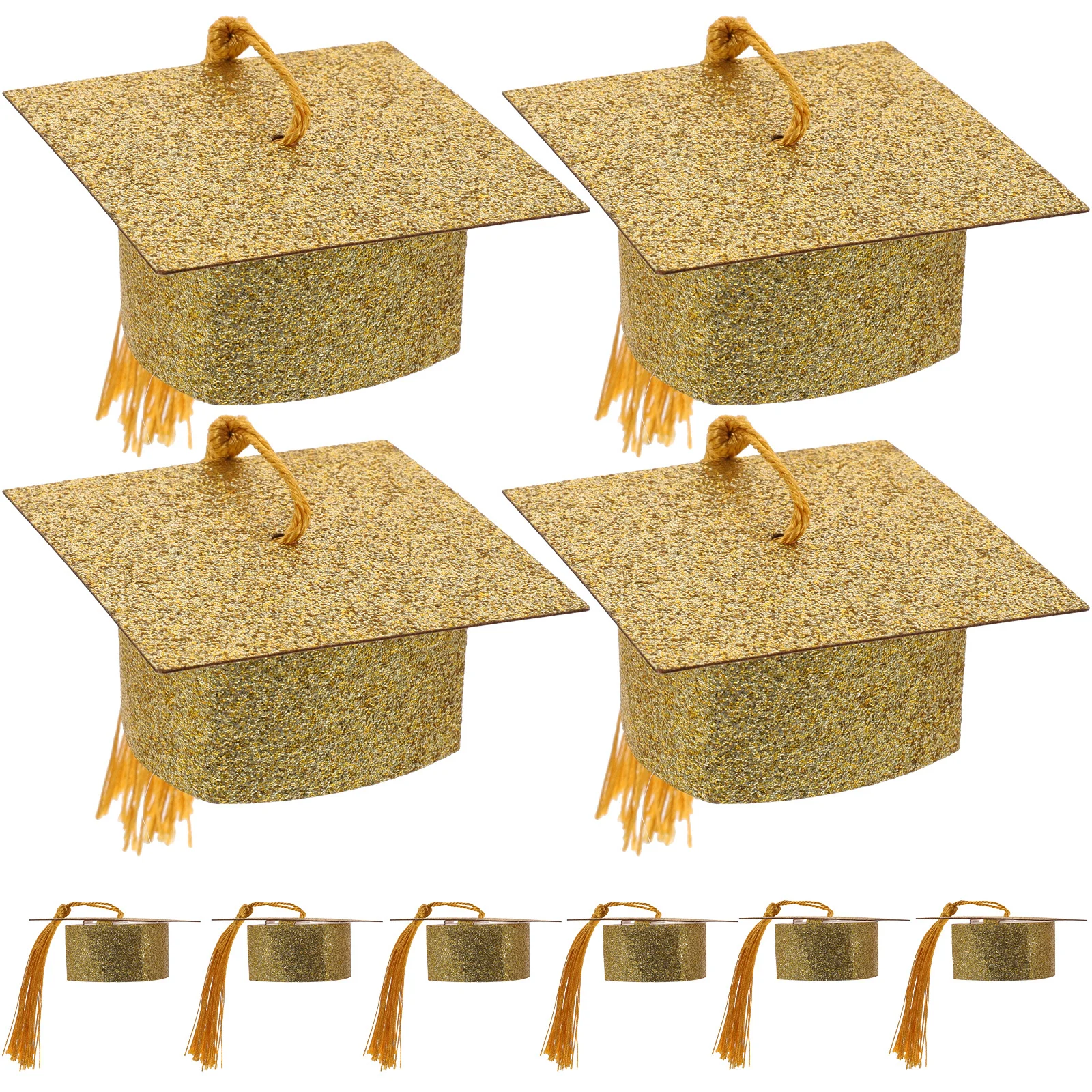 

24 шт., мини-выпускные шапочки, украшения для бокалов для вина, чехлы с кисточками, украшения для чашек для выпускного вечера, принадлежности для церемонии