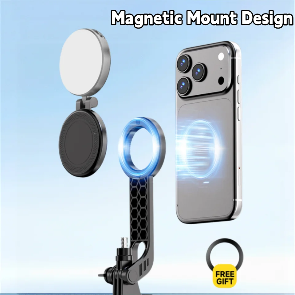183cm Magsafe Selfie Stick Tripod Stand Bluetooth Remote Magnetic Phone Holder Tripod Auto Open For IPhone 17 16 15 Live Stream