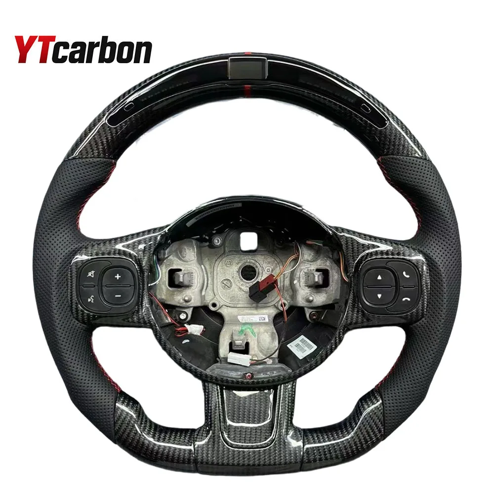 Customized LED Carbon Fiber Steering Wheel for Fiat Abarth 595 595C 695 695C 500 500C Interior Accessories