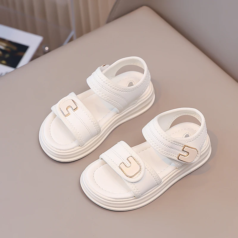 

Детские школьные сандалии: классические летние открытые сандалии для девочек, повседневные уличные сандалии, модные простые мягкие детские пляжные сандалии на платформе