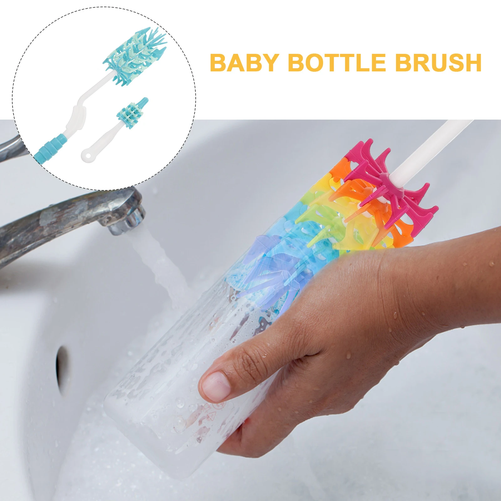 

2 Pcs Cleaning Brush Bottle Cup Cleaner Glass Silicone Long Handle Washing