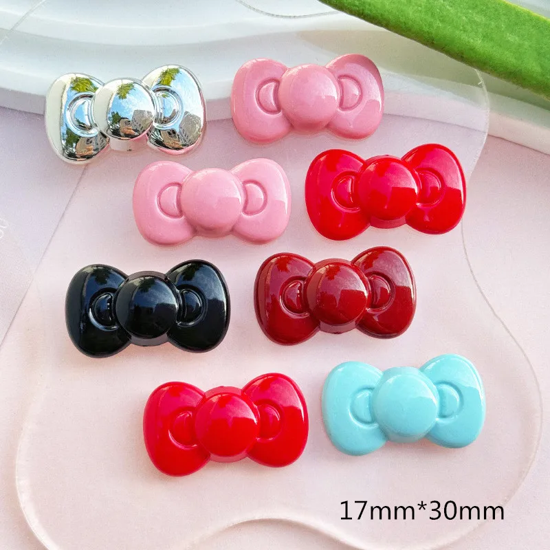 10pcS Medium Butterfly Bow Resin DIY Shoes Hat Barrette Mobile Phone Case Decoration Cream Glue Clothes Flat Back Patch