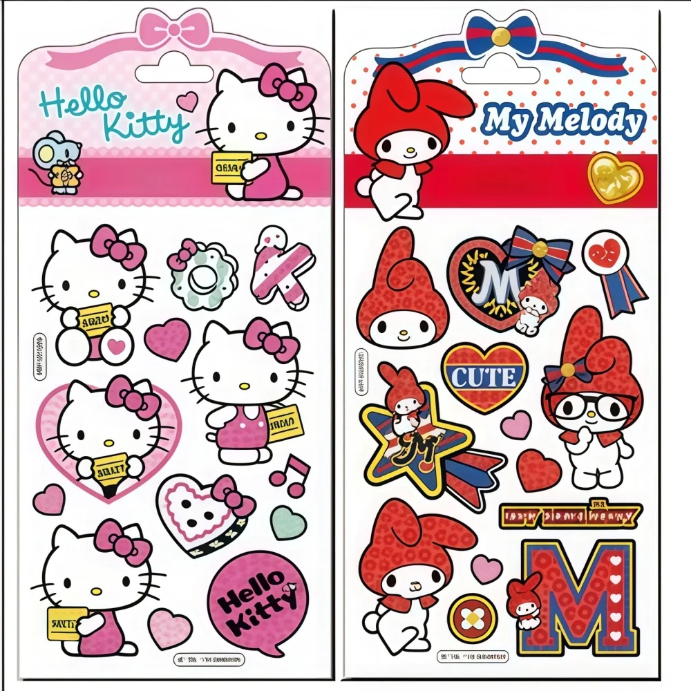 Echte Sanrio Sticker Hello Kitty Melody Handgemaakte DIY Notebook Desktop Creatieve Decoratie Waterdichte Decals Meisjes Geschenken