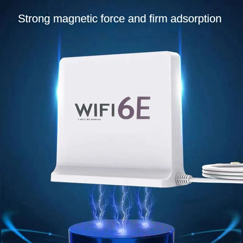 Portable 2.4G/5G/6G Wifi 6E Antenna With Cable Indoor Wireless Antenna With Magnetic Bottom For Network Card