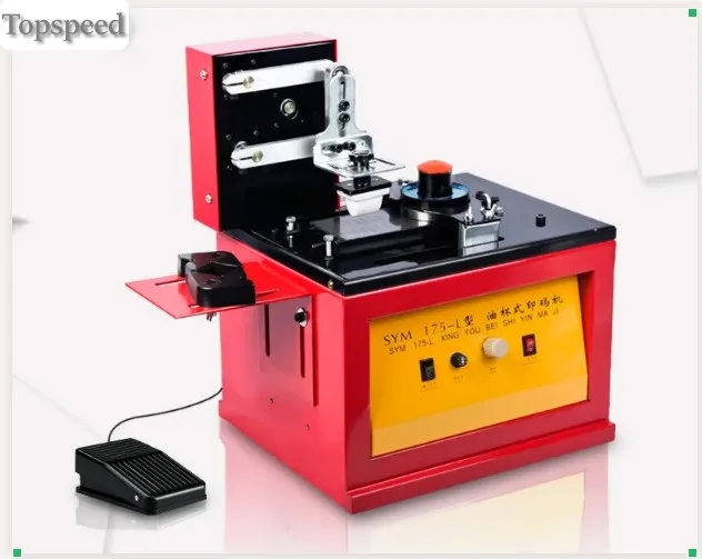 Electric Pad Printing Machine Printer For Date Logo Print+ Metal Cliche Plate + Rubber Pad