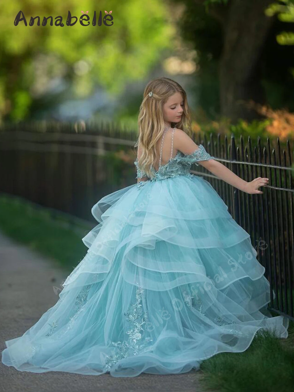 Annabelle-Vestidos largos de princesa para niña, vestidos largos con diseño de moda, para fiesta de noche y boda