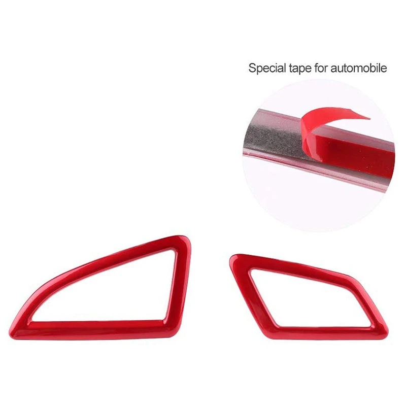 2Pcs Dashboard Air Vent Wind Outlet Cover Trim & 2Pcs Abs Carbon Fiber Interior Front Door Speaker Window a Pillar Cover image 6