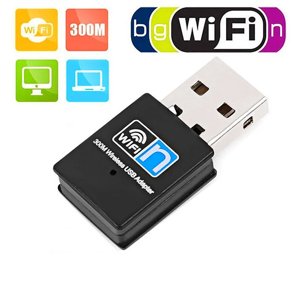 Mini Wireless USB Wifi Adapter 802.11N 300Mbps USB 2.0 Receiver Dongle Network Card For Desktop Laptop Windows