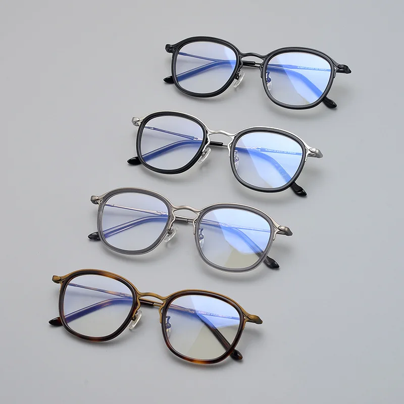 Новинка 2025, титановые квадратные оптические очки в оправе, мужские винтажные ацетатные очки по рецепту, женские модные брендовые дизайнерские очки