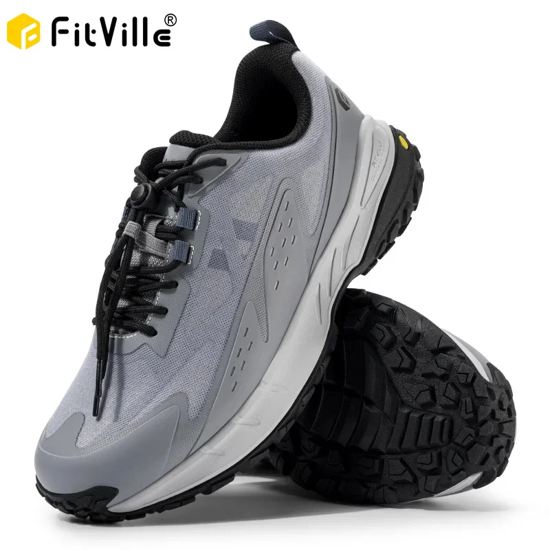 FitVille Wide Width Men'S Sneakers Non-Slip Comfortable Trekking Hiking Walking Shoes For Outdoor Shoe With Arch Support