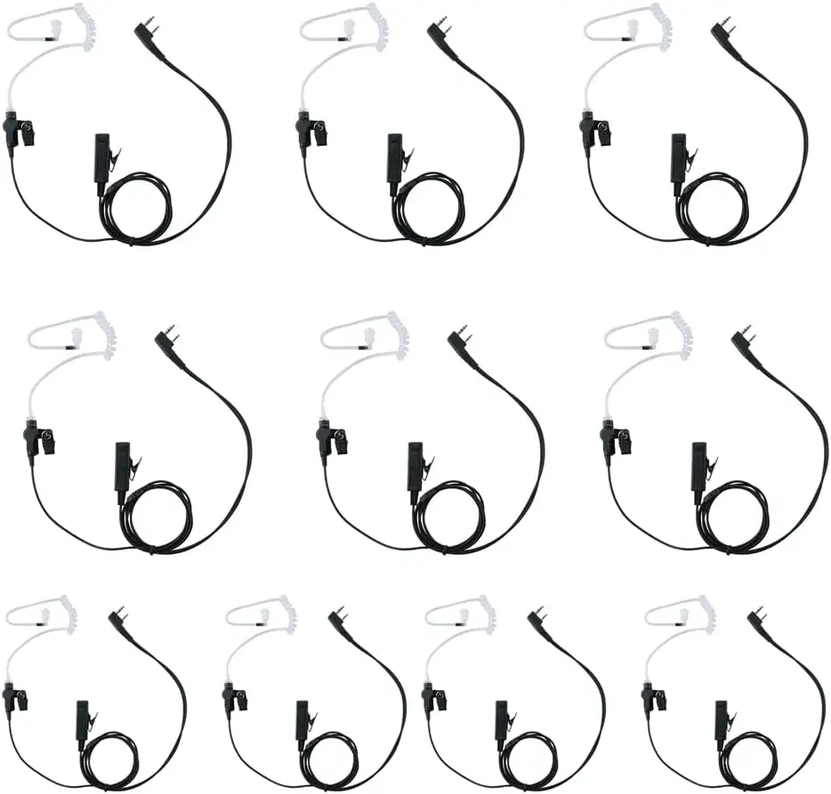 

UV-5R Earpiece Headset with Mic Ptt for Baofeng Compatible with Kenwood BTECH,Retevis RT21 RT222 Two Way Radio 10 Pack