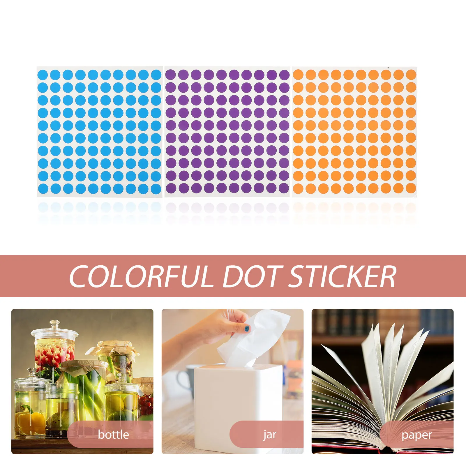 

16Pcs Adhesive Color Coding Circle Stickers Bright Multifunctional for Home Office School Party Price Marking 10mm