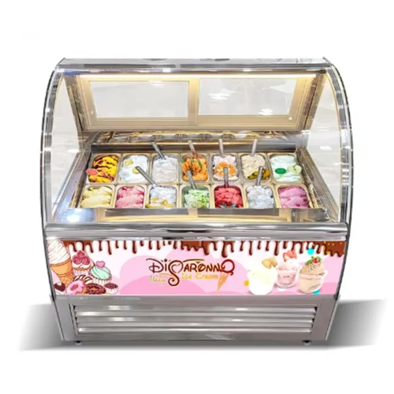 

Commercial Freezer Glass Door Supermarket Ice Cream Display Cabinet Counter showcase Refrigerator