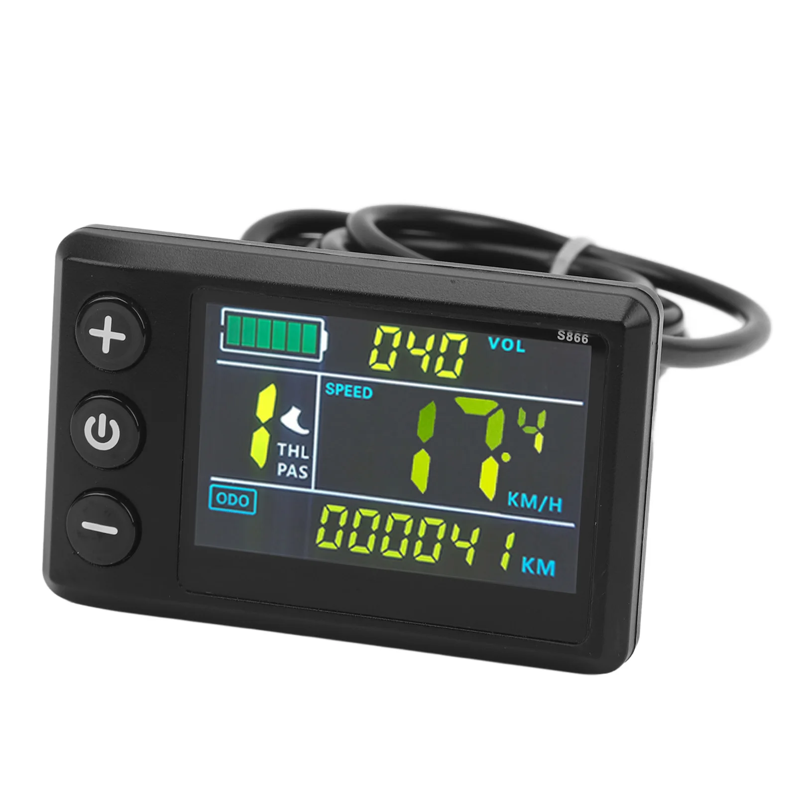 

S866 Electric Bike Display LED Meter Adjustable Backlight ABS Waterproof SM Connector Bike Conversion Accessory