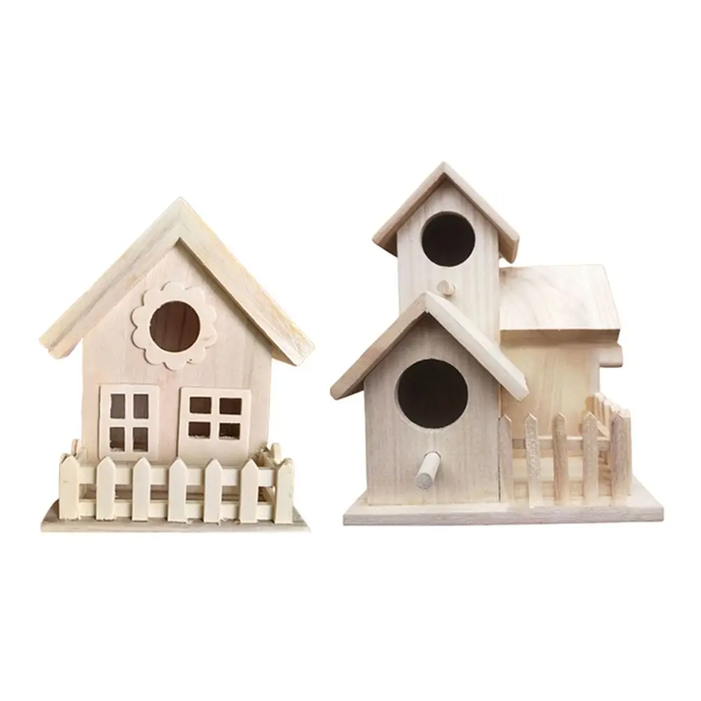 

Creative Villa-Style Birdhouse Weatherproof Hanging Bird's Small Hot Nest Durable Eco-friendly Wooden Bird House Roof