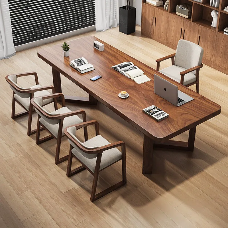 HT Desk new home to the living room tea table solid wood high-end office large board table spot fast delivery