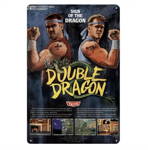 Double Dragon Commodore Amiga Retro Video Game Metal Poster Tin Sign 20*30cm  -Aluminum