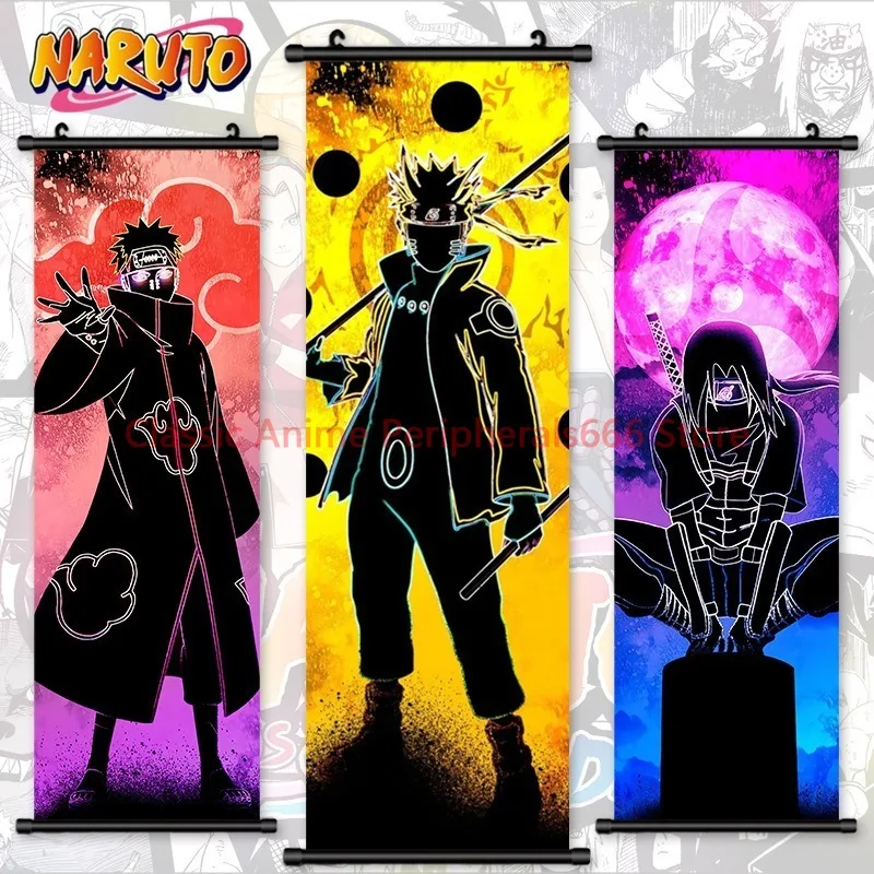 HD spray-painted Akatsuki anime character Naruto Sasuke decorative painting two-dimensional surrounding wall hanging painting