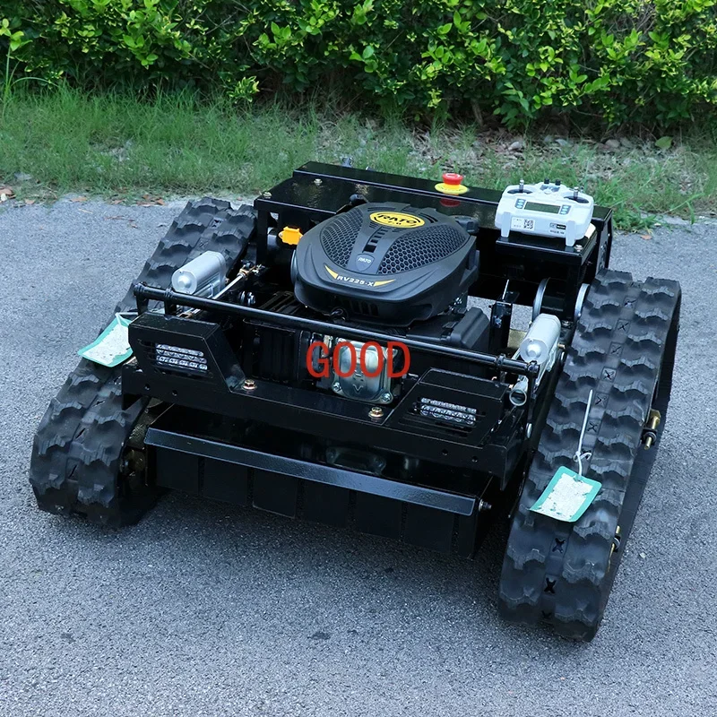 Customized Factory Supply Small Remote Control Crawler Mower Mini Grass Cutter Gasoline Engine Lawn Mower for Sale